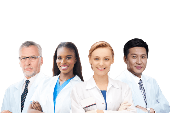 four doctors smiling photo